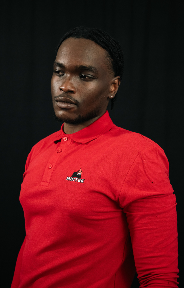 Men Pique Knit Long Sleeve Golf Shirt-Red