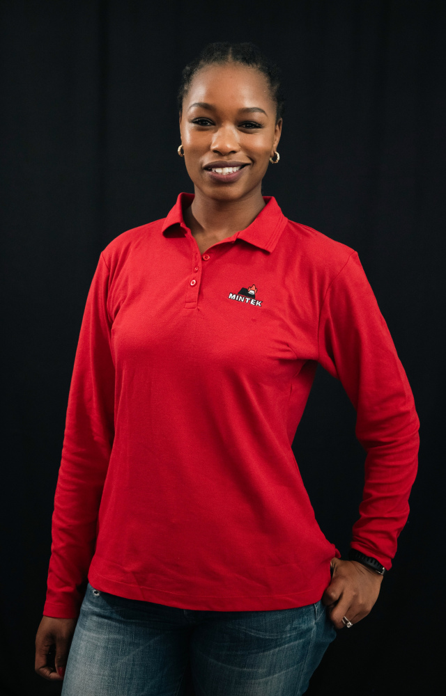 Ladies Pique Knit Long Sleeve Golf Shirt-Red